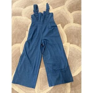 Blue Ruffled Jumpsuit